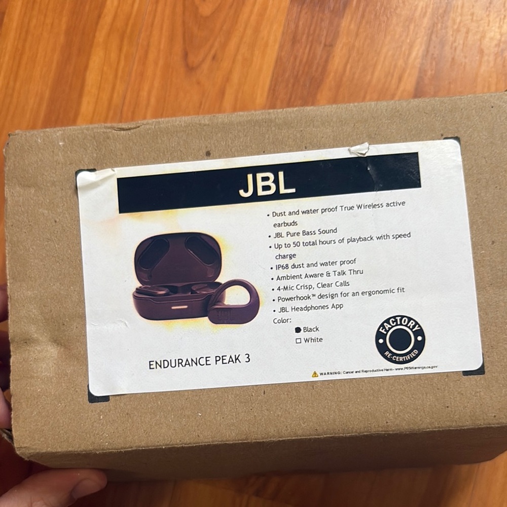 JBL Endurance Peak 3 Wireless Earbuds - Black
